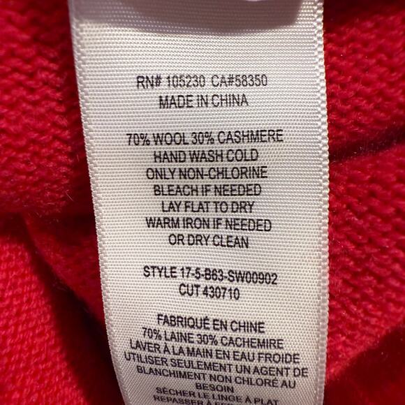 Joie Red Dannee Wool Cashmere Ruched Sleeve Women Sweater Medium - Picture 7 of 10